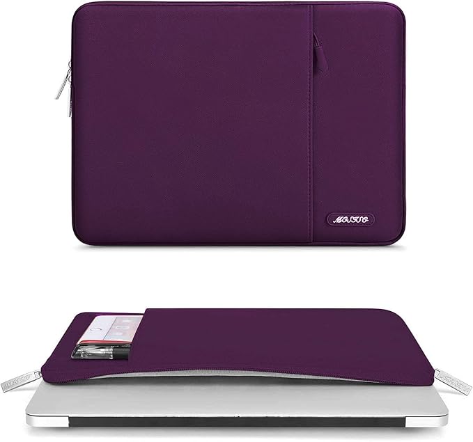MOSISO Laptop Case 13 inch, 13 inch Laptop Sleeve Compatible with MacBook Air M4 M3 M2 M1 2025-2018 / Pro M2 M1 2025-2016, Polyester Vertical Computer Sleeve Bag with Pocket, Magenta Purple