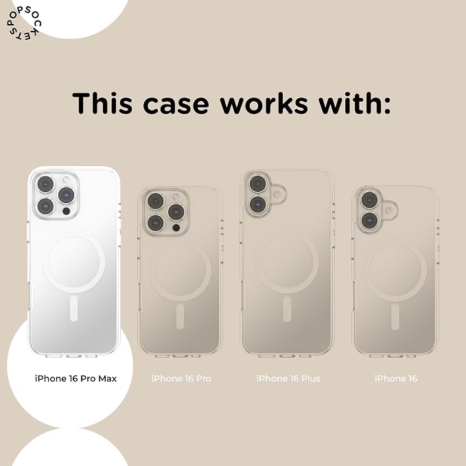 PopSockets iPhone 16 Pro Max Phone Case with MagSafe, Wireless Charging Compatible, Bookish - Mirror Curse Breaker
