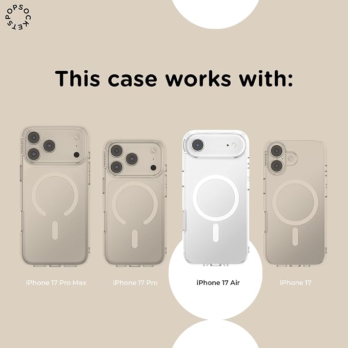 PopSockets iPhone 17 Air Phone Case with MagSafe, Wireless Charging Compatible, Disney - Boho Wildflowers Blue