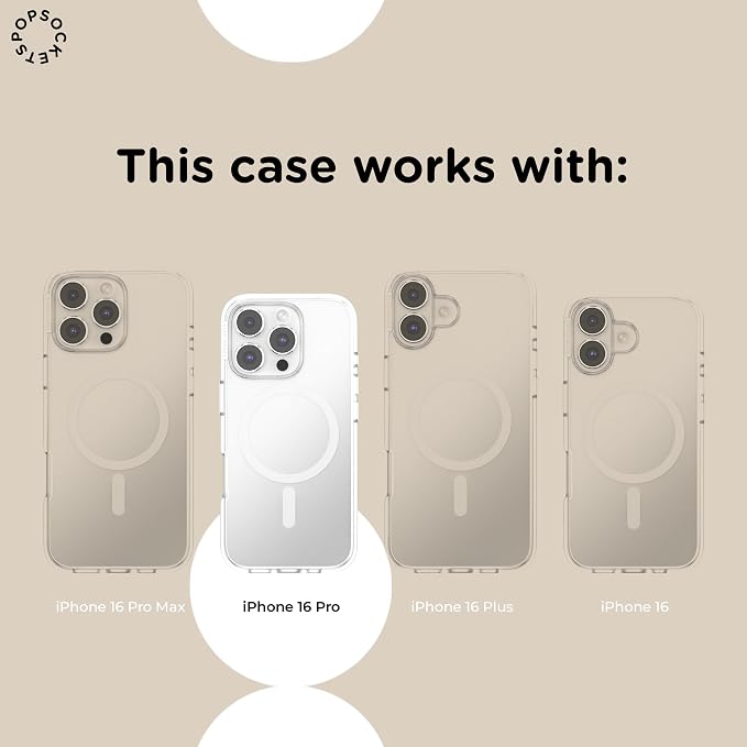 PopSockets iPhone 16 Pro Phone Case with MagSafe- Starstruck | Magnetic, Wireless Charging, Camera & Drop Protection, Electronic Accessories, For iPad/Kindle/iPhone/Android