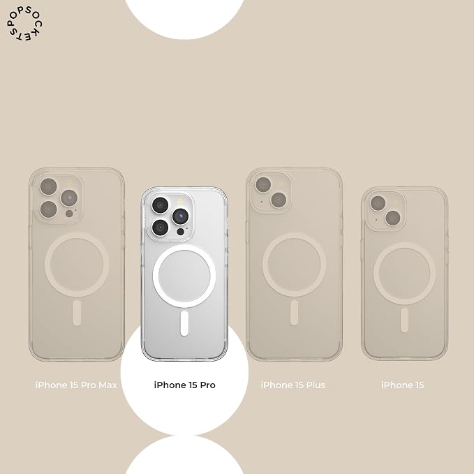 PopSockets iPhone 15 Pro Phone Case with MagSafe- Floating Florals | Magnetic, Wireless Charging, Camera & Drop Protection, Hot Pink, Flower, Floral