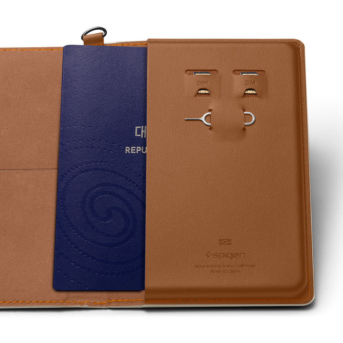 Spigen Passport Holder Case – RFID Blocking Travel Wallet with Card Slots & SIM Storage