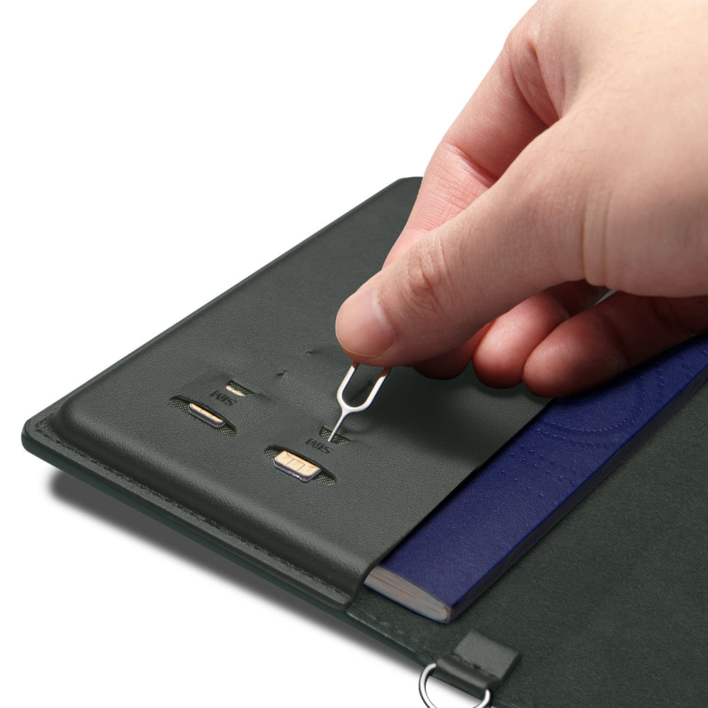 Spigen Passport Holder Case – RFID Blocking Travel Wallet with Card Slots & SIM Storage